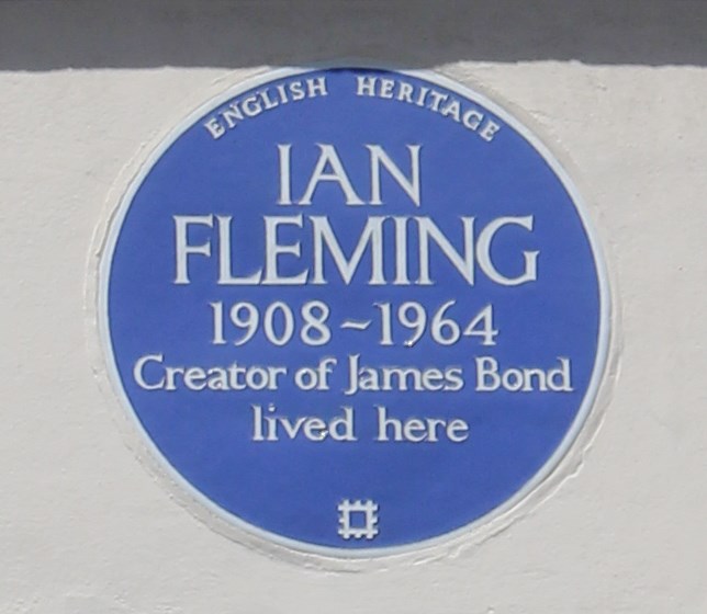      ENGLISH HERITAGE IAN FLEMING 1908-1964 CREATER OF JAMES BOND LIVED HERE EBURY STREET 22 LONDON JAMES BOND GUNNAR SCH�FER