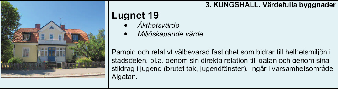 Kulturhistoriskt v�rdefull bebyggelse i Nybro stad. Under 2010 har Kalmar l�ns museum gjort en inventering av bebyggelsen i Nybro stad f�r att identifiera kulturhistoriskt v�rdefulla byggnader. Inventeringen har sammanst�llts i en rapport som ska utg�ra ett underlag f�r det kommunala arbetet med att v�rna bebyggelsens kulturv�rden.