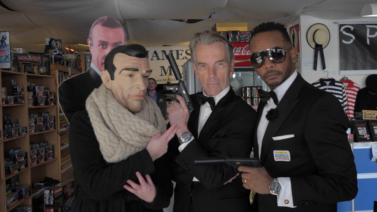 Malena Gustavsson James Bond and Putte Nelsson from (TV 4 Postkodmijon�ren)